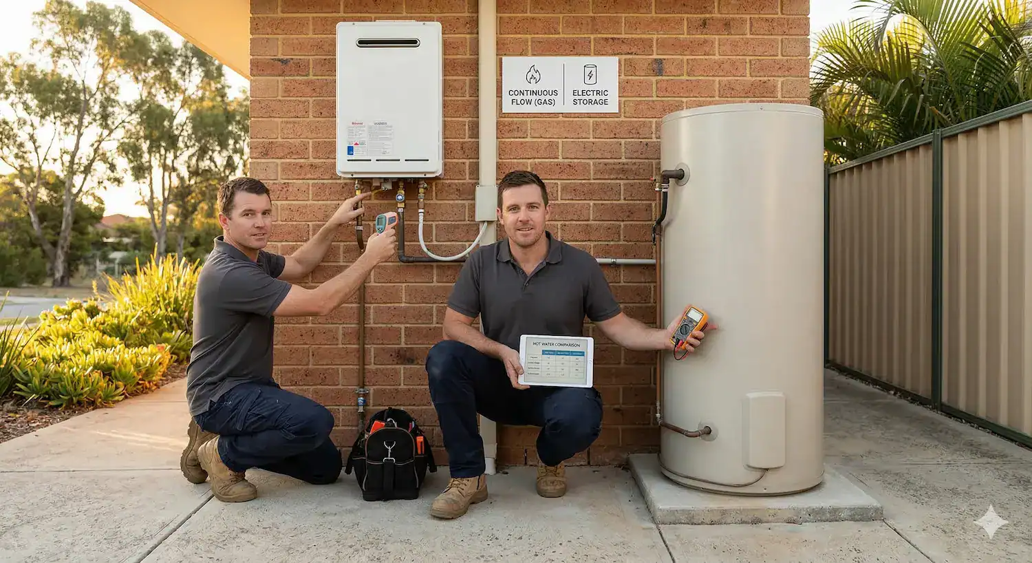 rinnai continuous vs electric storage